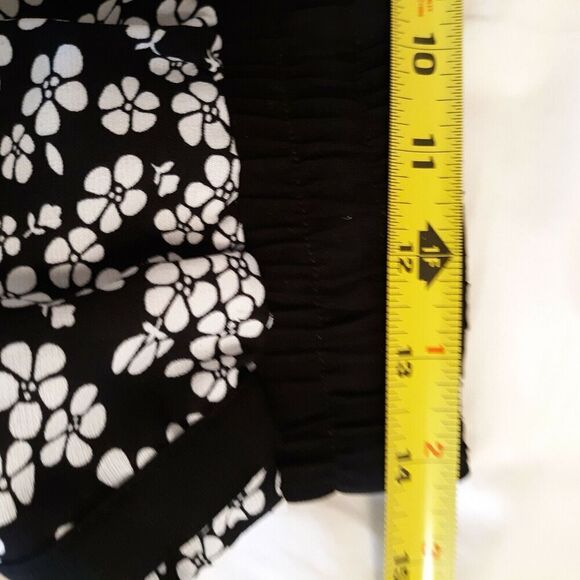 New Directions Womens Palazzo Pants Size S Polyester Floral Print Blk/White - Picture 7 of 10